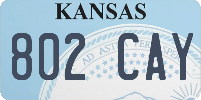 KS license plate 802CAY