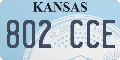 KS license plate 802CCE