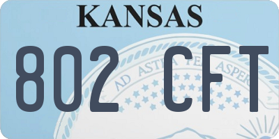 KS license plate 802CFT