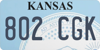 KS license plate 802CGK