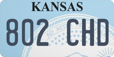 KS license plate 802CHD