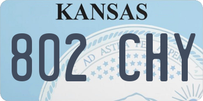 KS license plate 802CHY