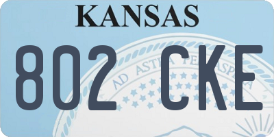 KS license plate 802CKE