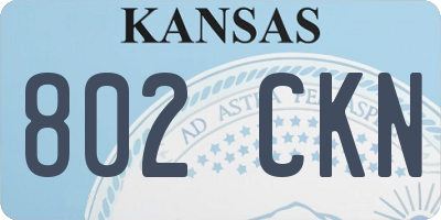 KS license plate 802CKN