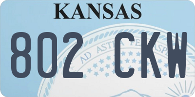 KS license plate 802CKW