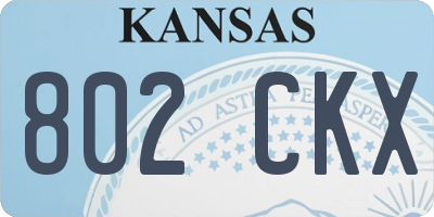KS license plate 802CKX