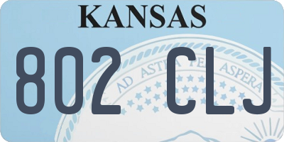 KS license plate 802CLJ