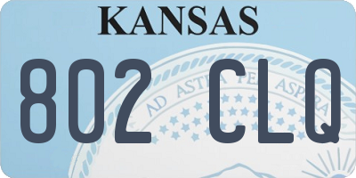 KS license plate 802CLQ