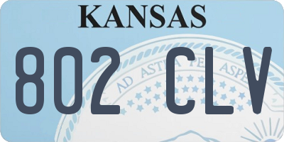 KS license plate 802CLV