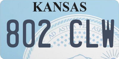 KS license plate 802CLW
