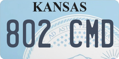 KS license plate 802CMD