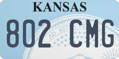 KS license plate 802CMG