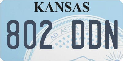 KS license plate 802DDN