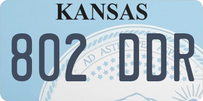 KS license plate 802DDR