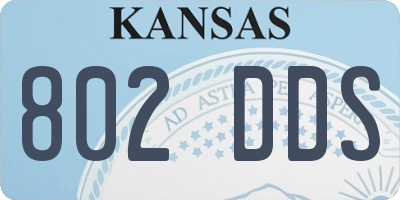 KS license plate 802DDS