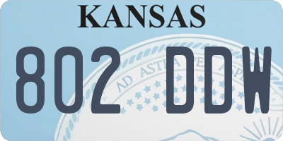 KS license plate 802DDW