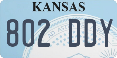 KS license plate 802DDY