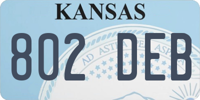 KS license plate 802DEB