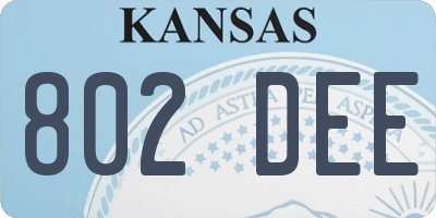 KS license plate 802DEE