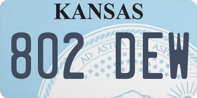 KS license plate 802DEW