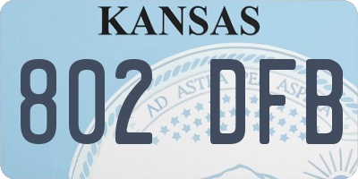 KS license plate 802DFB