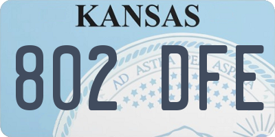 KS license plate 802DFE
