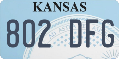 KS license plate 802DFG