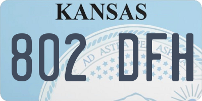 KS license plate 802DFH