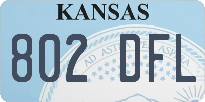 KS license plate 802DFL