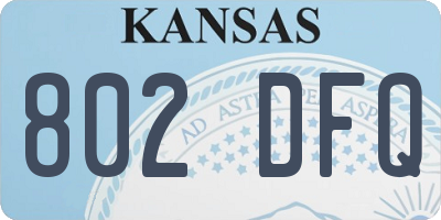 KS license plate 802DFQ
