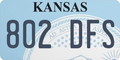 KS license plate 802DFS