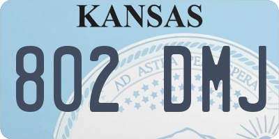 KS license plate 802DMJ