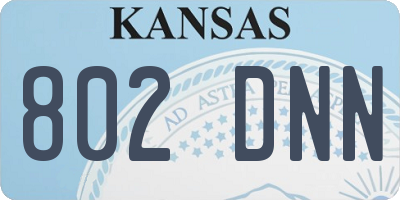 KS license plate 802DNN