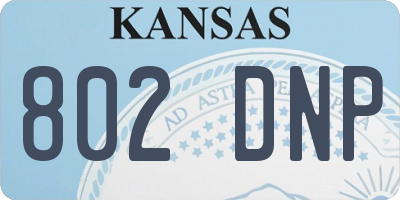 KS license plate 802DNP