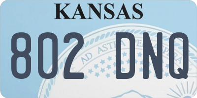 KS license plate 802DNQ
