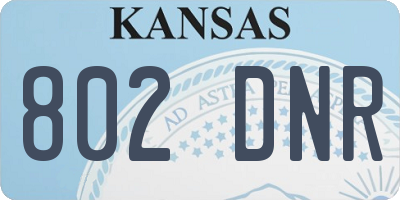 KS license plate 802DNR