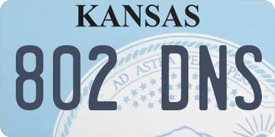 KS license plate 802DNS