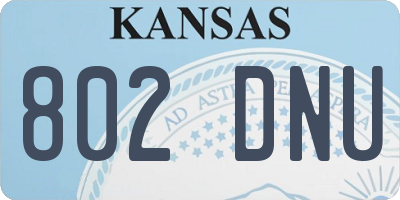 KS license plate 802DNU