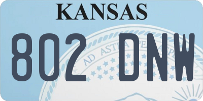 KS license plate 802DNW