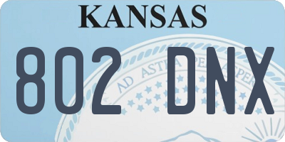 KS license plate 802DNX