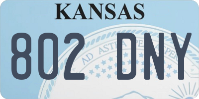 KS license plate 802DNY