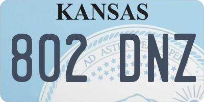 KS license plate 802DNZ