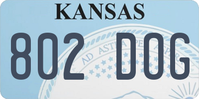 KS license plate 802DOG