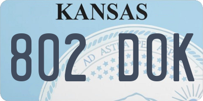 KS license plate 802DOK