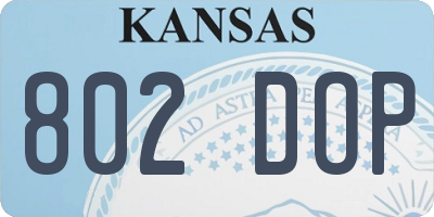 KS license plate 802DOP