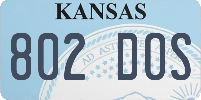 KS license plate 802DOS
