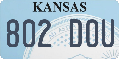 KS license plate 802DOU