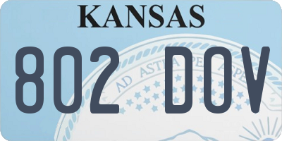 KS license plate 802DOV