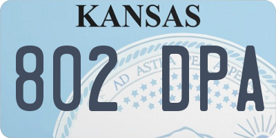 KS license plate 802DPA