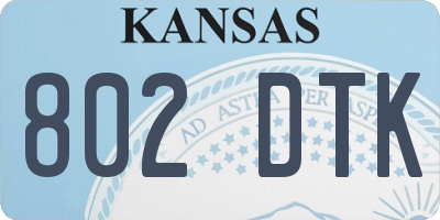 KS license plate 802DTK